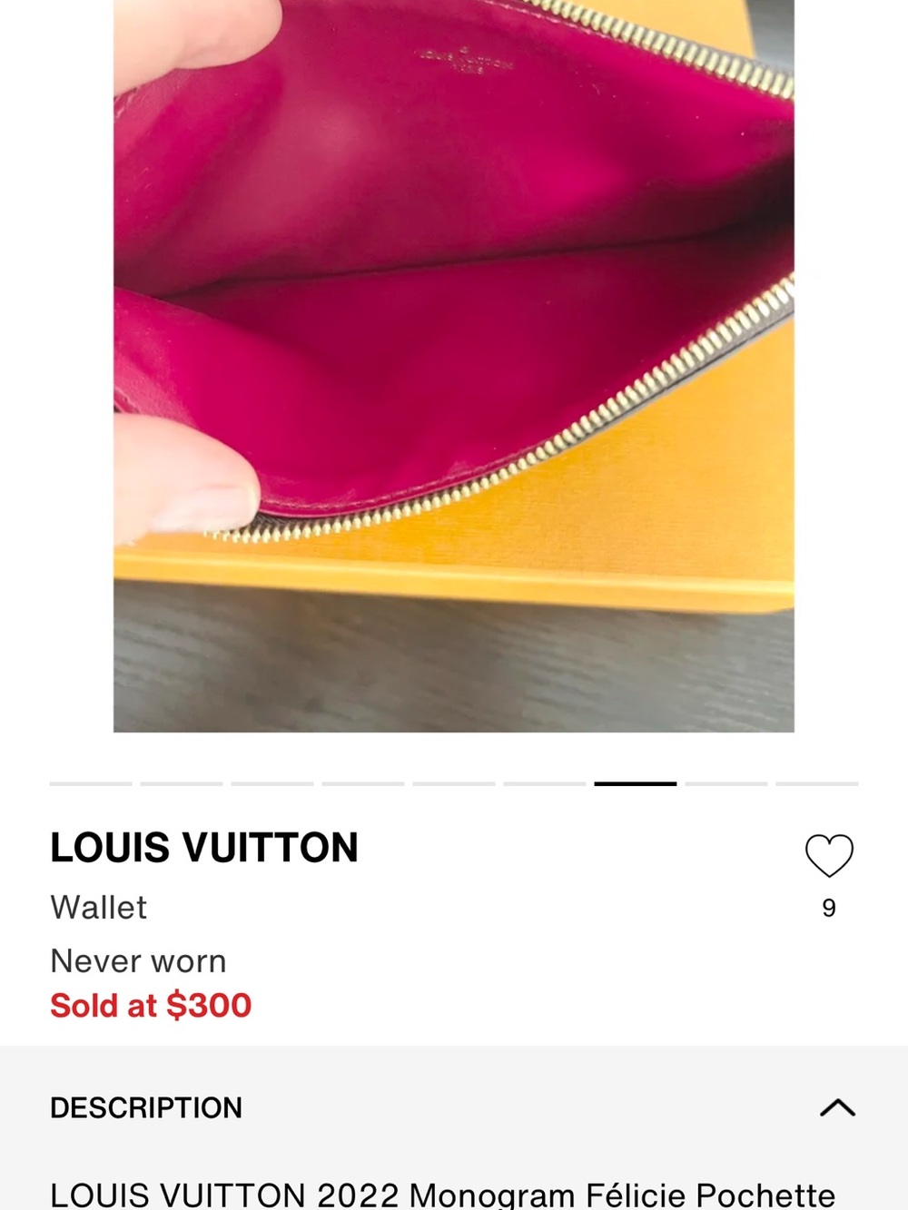 Louis Vuitton Monogram Zip Card Holder in Brown and Gold - Picture 7 of 9